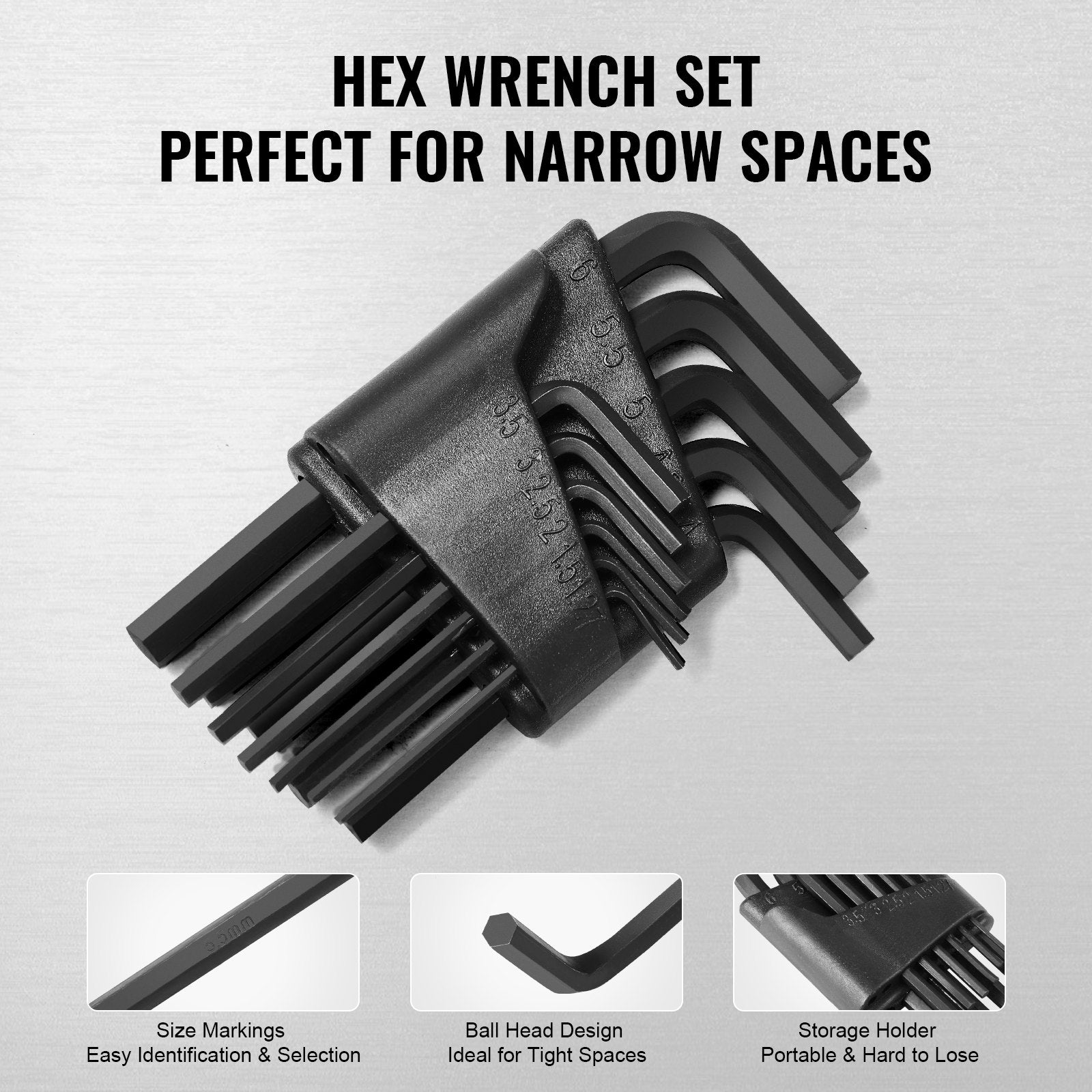 VEVOR 121-Piece Mechanics Tool Set 1/4" 3/8" 1/2" Drive Sockets SAE and Metric 