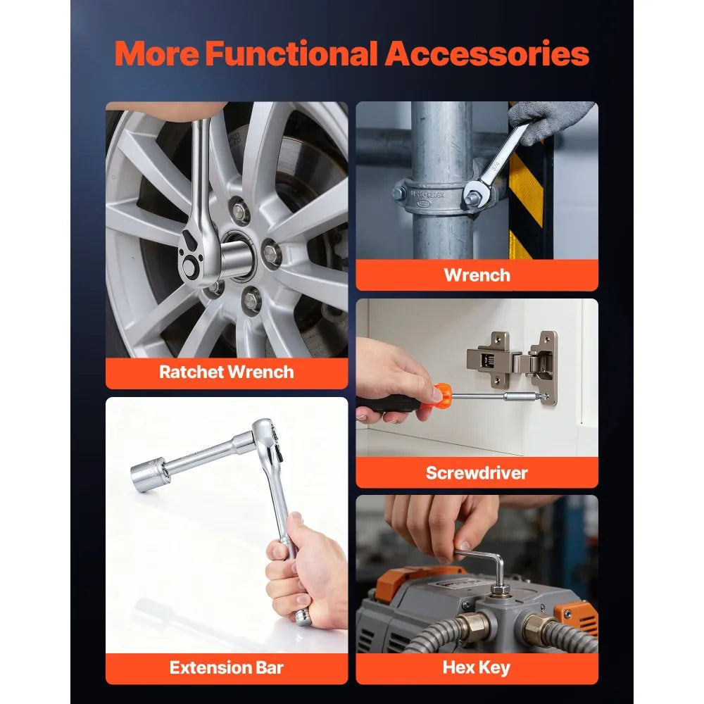 297-Piece Mechanics Tool Set – SAE & Metric Socket and Wrench Kit with Storage Case