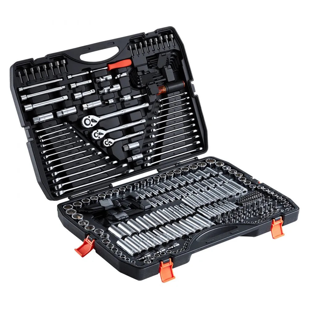 VEVOR 308-Piece Mechanic Tool Set, 1/4", 3/8" & 1/2" Drive SAE & Metric Socket and Wrench Kit