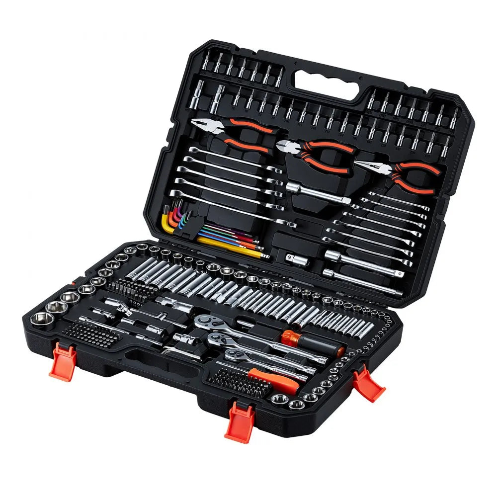 VEVOR 314-Piece Mechanics Tool Set, 1/4", 3/8" & 1/2" Drive Metric Socket and Wrench Kit