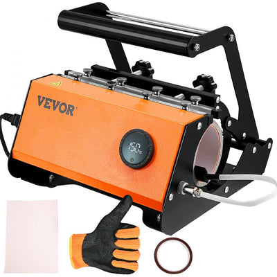 VEVOR Tumbler Heat Press, 30oz Mug Heat Press Machine Sublimation Transfer 11-15oz 16-25oz 30oz Straight Skinny Tumblers, Cup Heat Press with Heat-resist Gloves & Tape, DIY Ceramic Mugs Cups Glasses 