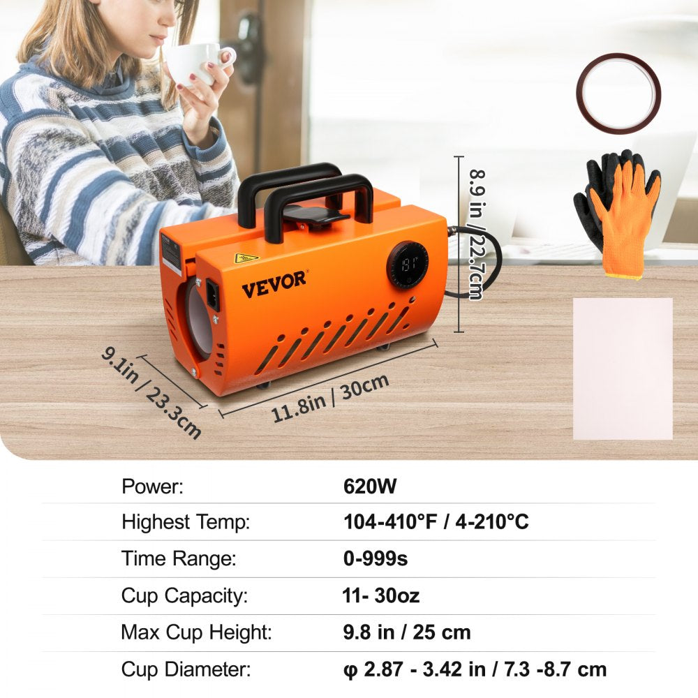VEVOR Mug Heat Press Tumbler Heat Press Machine Sublimation Blanks 11-15oz 30oz 