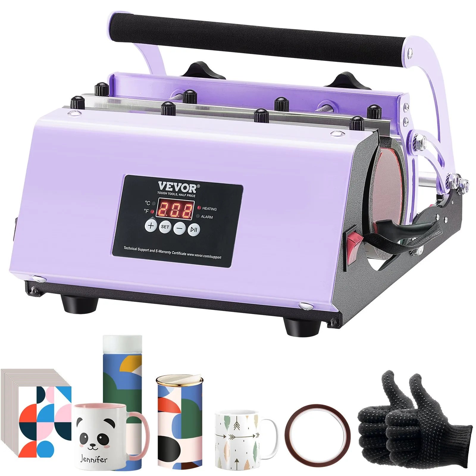 VEVOR Tumbler Heat Press Machine 11-30oz Mug Press Sublimation Tumblers Purple