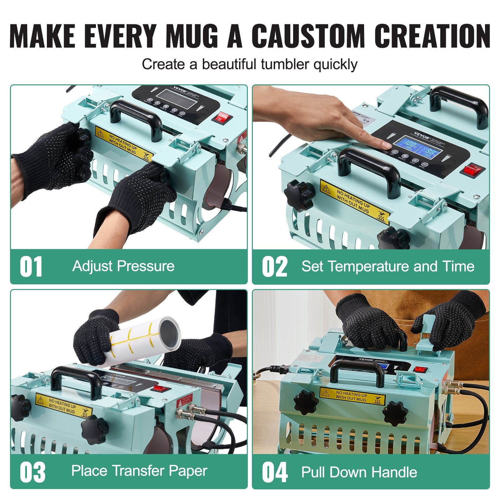 VEVOR Tumbler Heat Press Machine 2 Station Heaters 11-30oz Mug Press Sublimation 