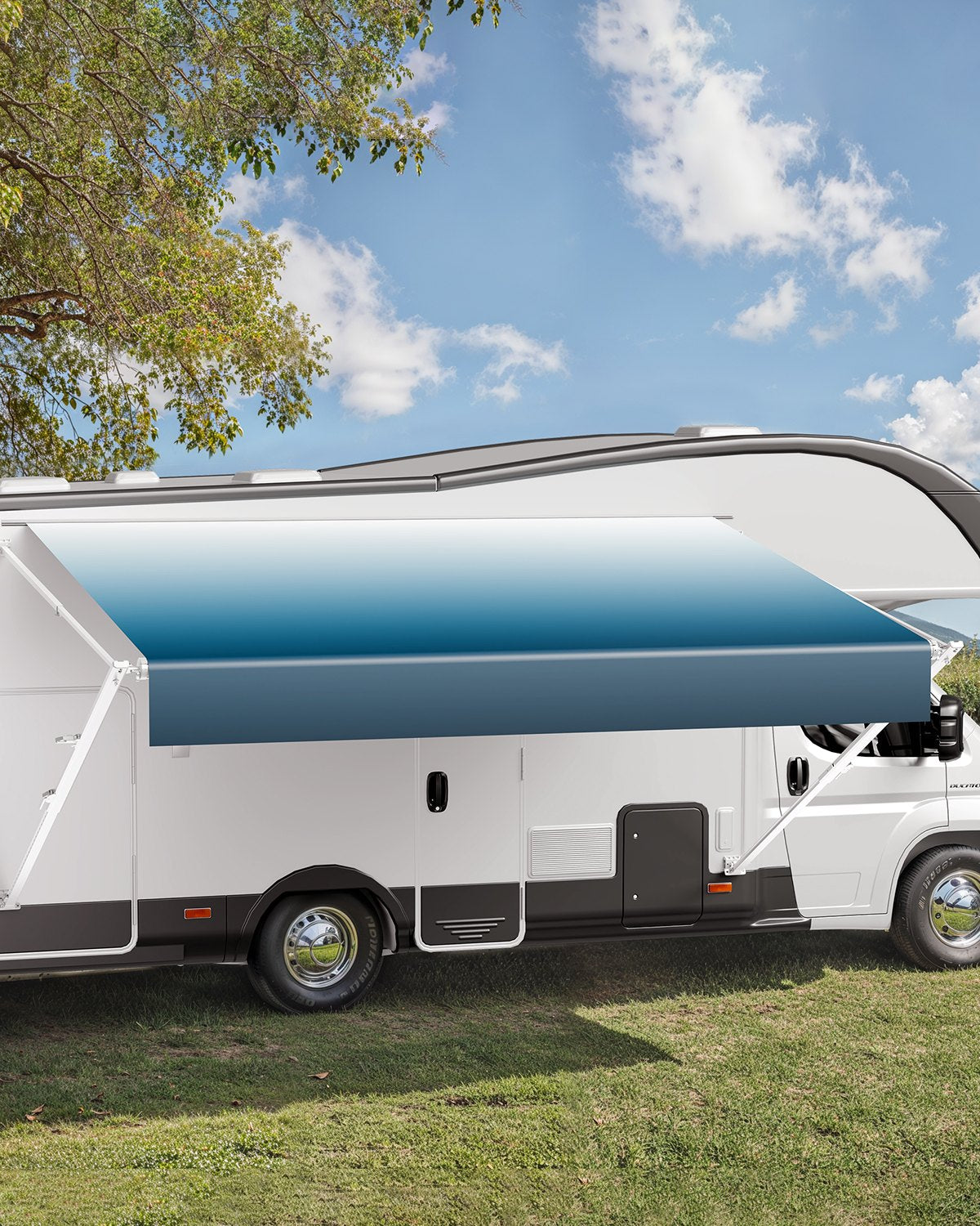 VEVOR 15' RV Replacement Awning Manual Trailer Awning for Most DC12V RVs 
