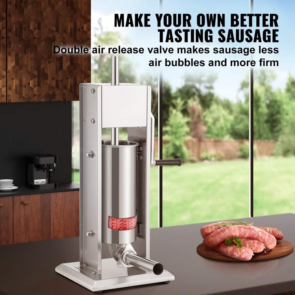 VEVOR Sausage Stuffer 8LBS/5L Capacity Homemade Sausage Maker Stainless Steel 