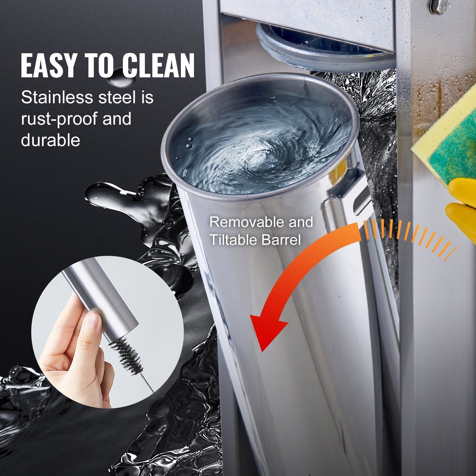 VEVOR Manual Sausage Stuffer 7 L Vertical Sausage Machine 304 Stainless Steel 