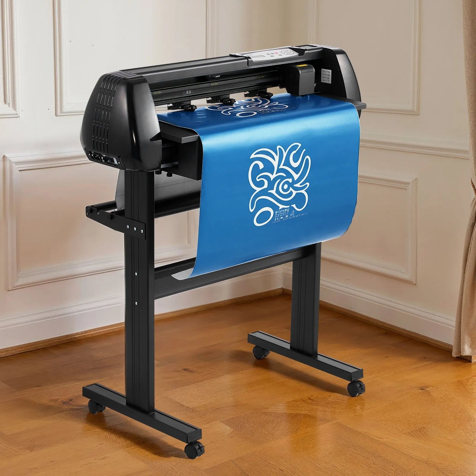 VEVOR Vinyl Cutter Machine, 28 inch Max Feed Width, Dual Blades, Adjustable Force and Speed, LED Display, Vinyl Plotter Cutter Printer Bundle with Sticker Sheets, Transfer Film, Signmaster Software 