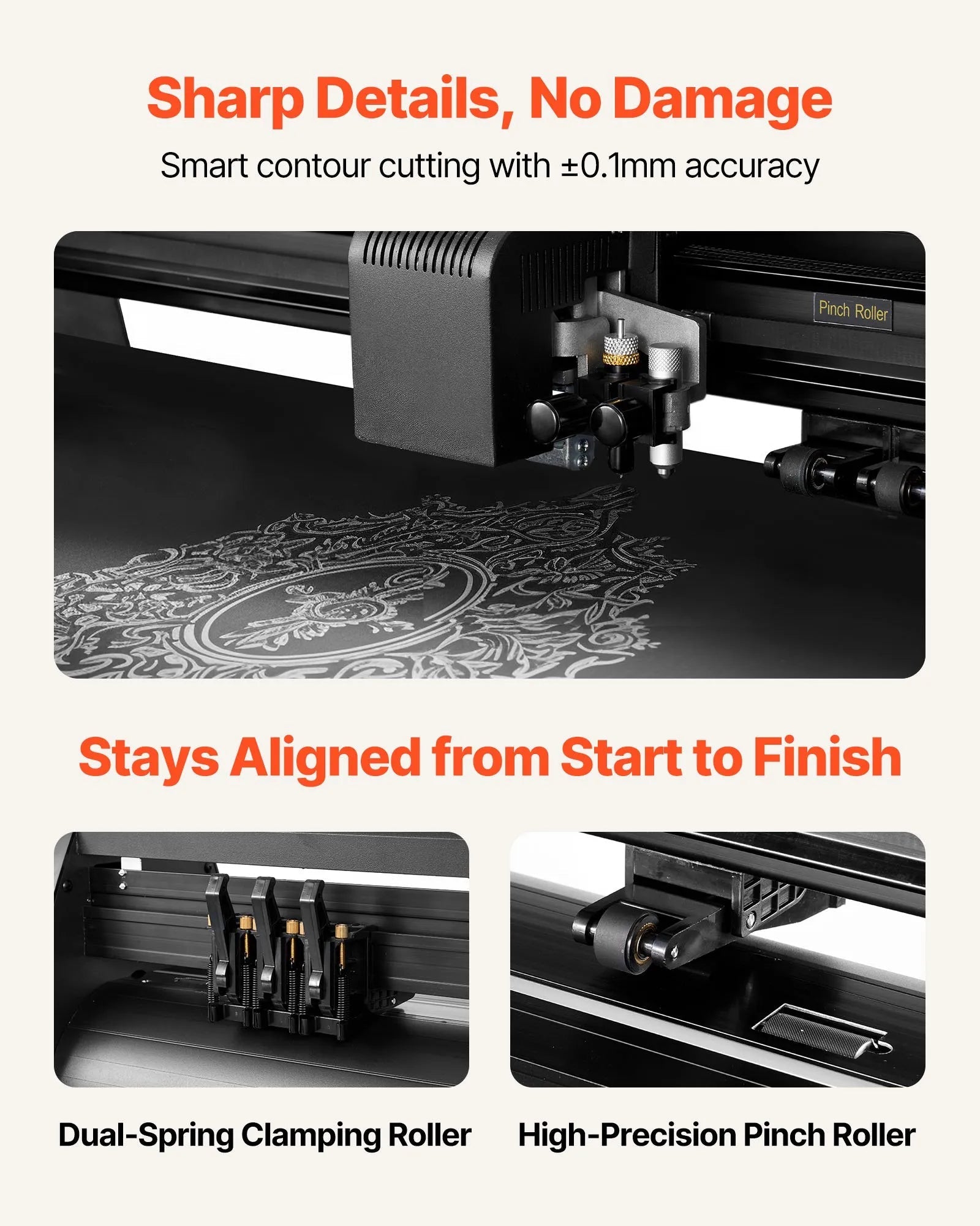 VEVOR Vinyl Cutter Machine, 28 inch Max Feed Width, Dual Blades, Adjustable Force and Speed, LED Display, Vinyl Plotter Cutter Printer with Signmaster Software for Compatible with Windows and macOS 