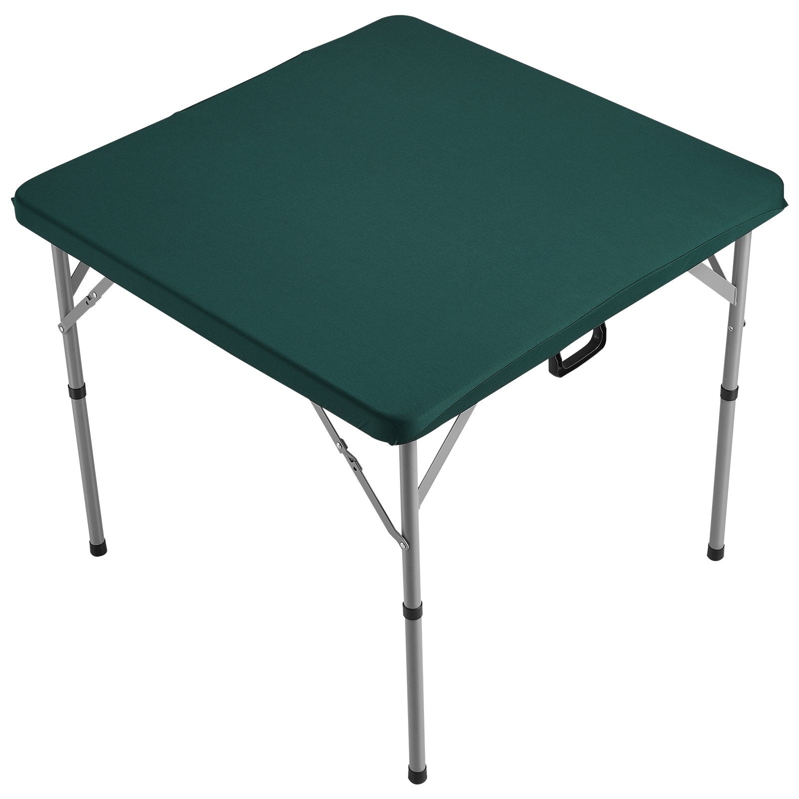 VEVOR Mahjong Table with Mahjong Tiles Set, Fold-in-Half 4 Player Card Table with 144PCS Majiang Tiles and 3 Dice, Portable Bi-Folding Domino Table with Wear-Resistant Green Tabletop & Carrying Handle 