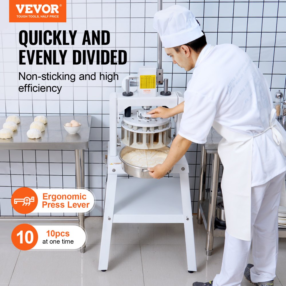 VEVOR Manual Dough Divider 10PCS Hand Press Dough Cutter Bread Maker for Bakery 