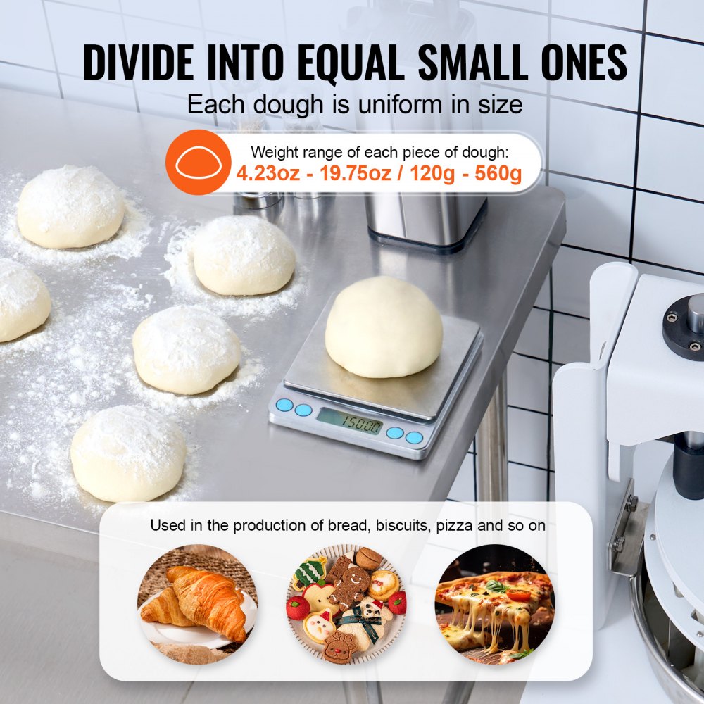 VEVOR Manual Dough Divider 10PCS Hand Press Dough Cutter Bread Maker for Bakery 