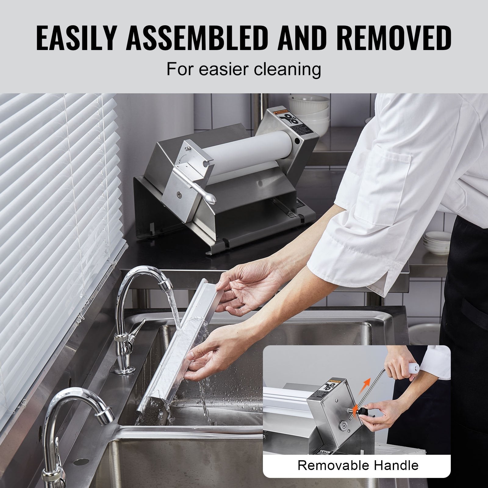 VEVOR Manual Dough Sheeter Machine Max 1/2" Dough Roller Pastry Press Machine 