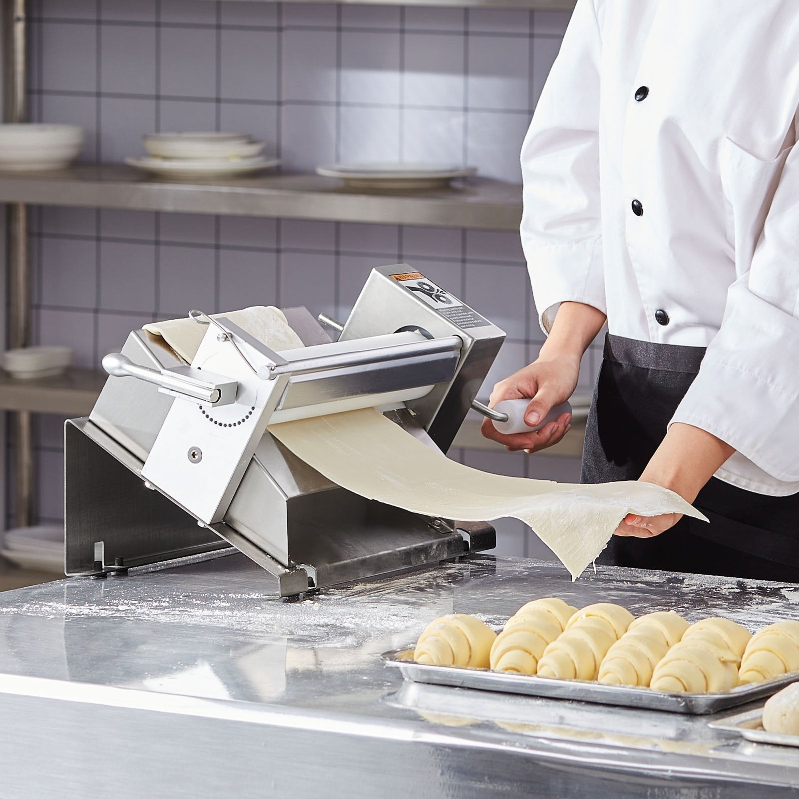 VEVOR Manual Dough Sheeter Machine Max 1/2" Dough Roller Pastry Press Machine 