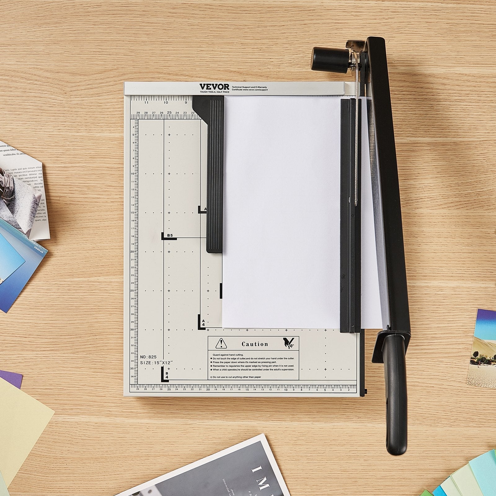 VEVOR Paper Cutter, Guillotine Trimmer, 15" Cut Length, 16 Sheets Capacity, Heavy Duty Guillotine Paper Cutter with Guard Rail/Blade Lock for Cardstock/Cardboard, Paper Trimmer for Home Office School 