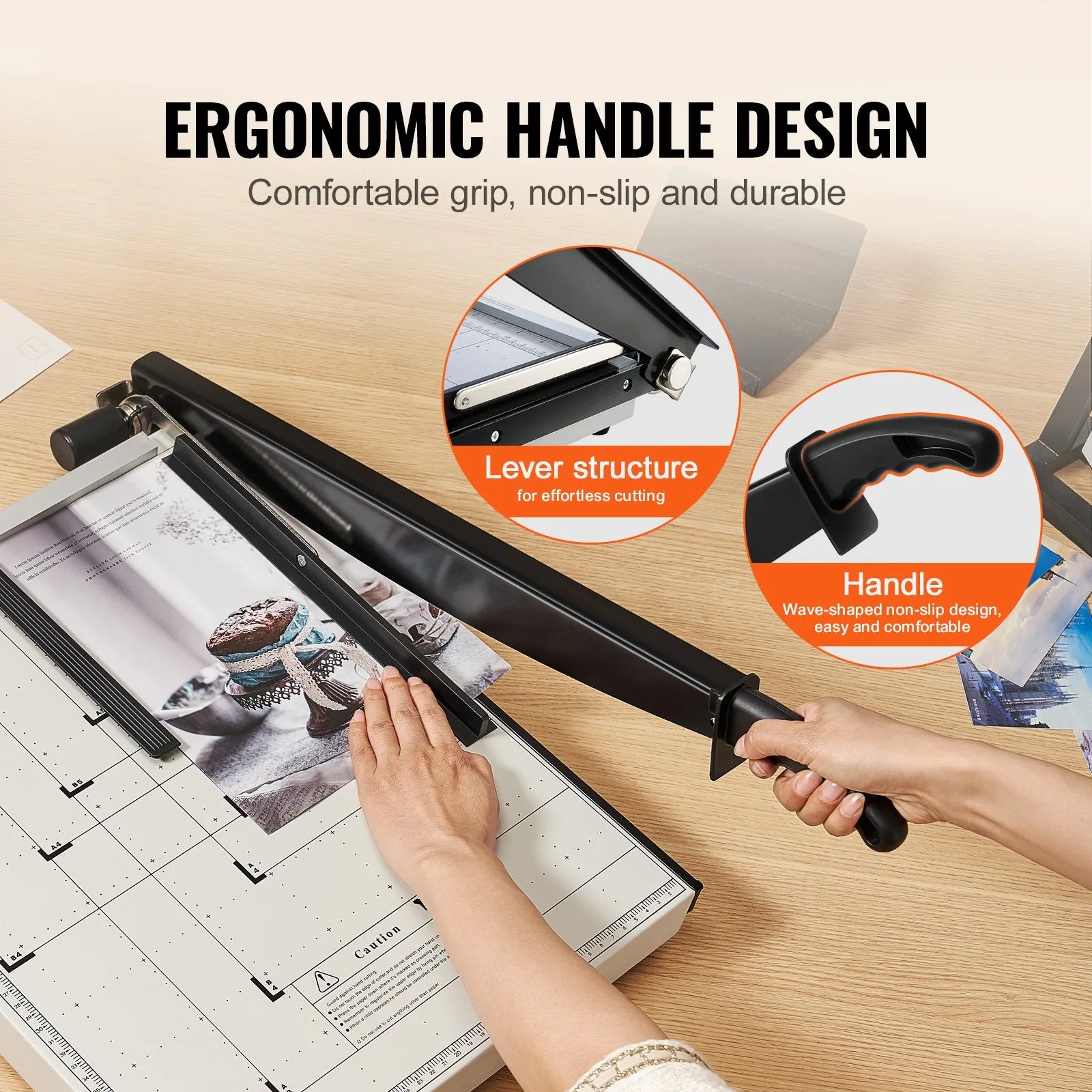 VEVOR Paper Cutter, Guillotine Trimmer, 18" Cut Length, 20 Sheets Capacity, Heavy Duty Guillotine Paper Cutter with Guard Rail/Blade Lock for Cardstock/Cardboard, Paper Trimmer for Home Office School