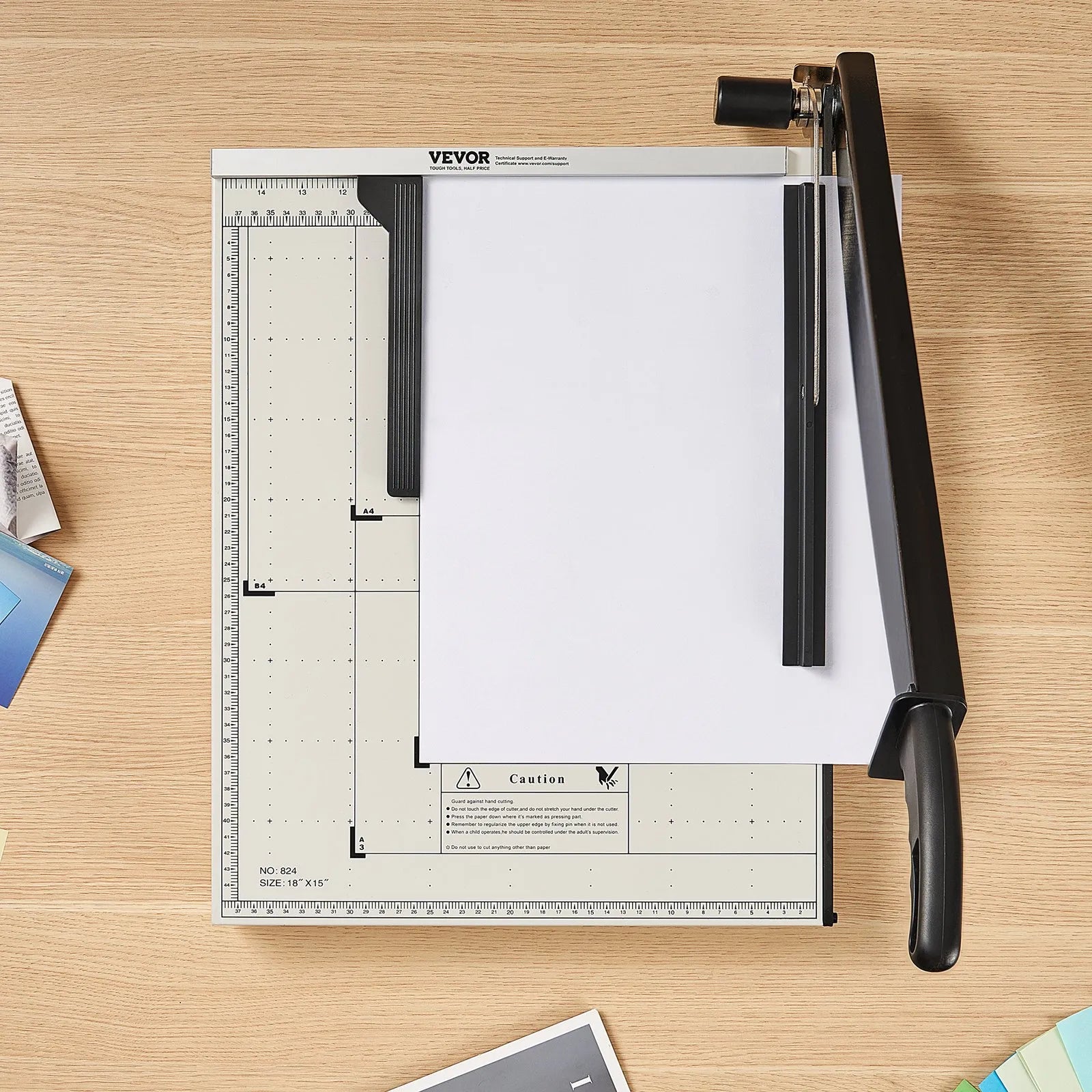 VEVOR Paper Cutter, Guillotine Trimmer, 18" Cut Length, 20 Sheets Capacity, Heavy Duty Guillotine Paper Cutter with Guard Rail/Blade Lock for Cardstock/Cardboard, Paper Trimmer for Home Office School