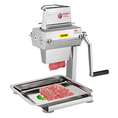 VEVOR Meat Tenderizer Machine, 5 in/12.5 cm Cutting Width, Manual Steak Tenderizer with Stainless Steel Blades and C-Clamp Combs, Heavy Duty Construction Used for Tendering Pork Beef Mutton 