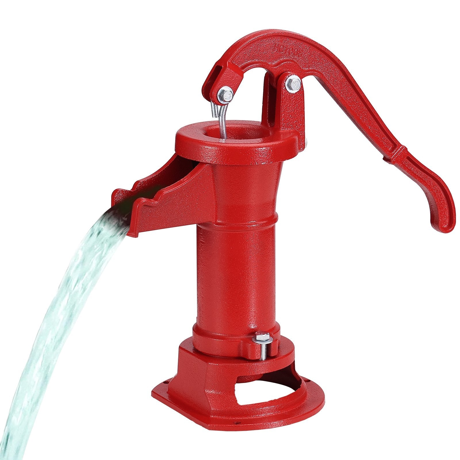 VEVOR Antique Well Hand Pitcher Pump, 25 ft Maximum Lift, Cast Iron Manual Hand Water Pump with Ergonomic Handle G1-5/8" Easy Installation, Old Fashioned for Outdoor Home Yard Garden Pond Farm, Red 