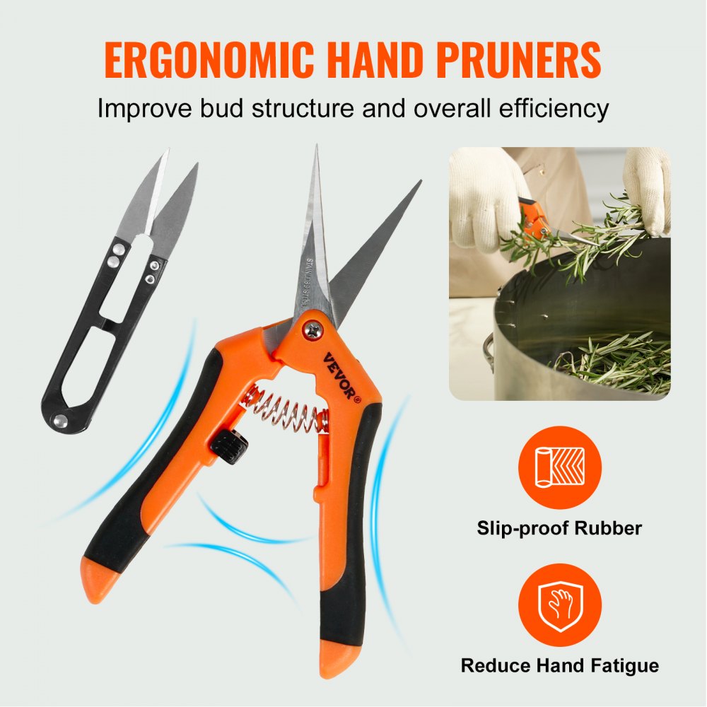 VEVOR Bud Leaf Trimmer, 16 inch Stainless Steel Manual Bud Trimmer Machine, with Clear PET Cover for Visual Cutting, Hand Pruners Included, for Cutting Leaves, Buds, Flowers, Hydroponic Plants 