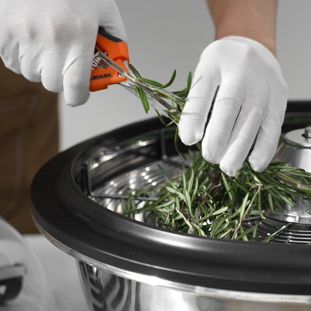 VEVOR Leaf Bowl Trimmer, 24'' Trimmer Bowl, Manual Bud Trimmer with Stainless-Steel Blades for Twisted Spin Cut, Clear Visibility Dome and Hand Pruner Included, for Cutting Leaves, Buds, Flowers 