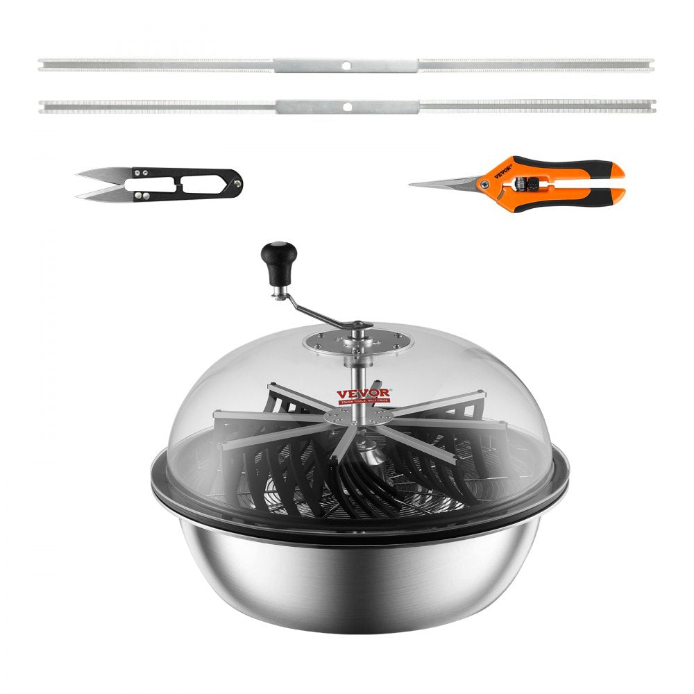 VEVOR Leaf Bowl Trimmer, 24'' Trimmer Bowl, Manual Bud Trimmer with Stainless-Steel Blades for Twisted Spin Cut, Clear Visibility Dome and Hand Pruner Included, for Cutting Leaves, Buds, Flowers 
