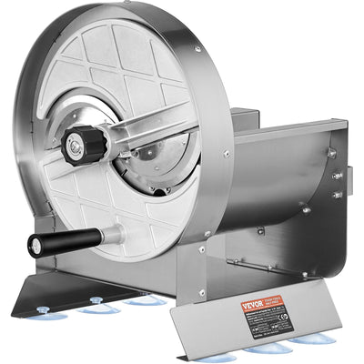 VEVOR Manual Vegetable Fruit Slicer, 0-0.5"/0-12mm Thickness Adjustable Commercial Slicer Machine, Stainless Steel Food Cutter Slicing Machine with 2 Spare Blades, for Potato, Cucumber, Lemon, Tomato 