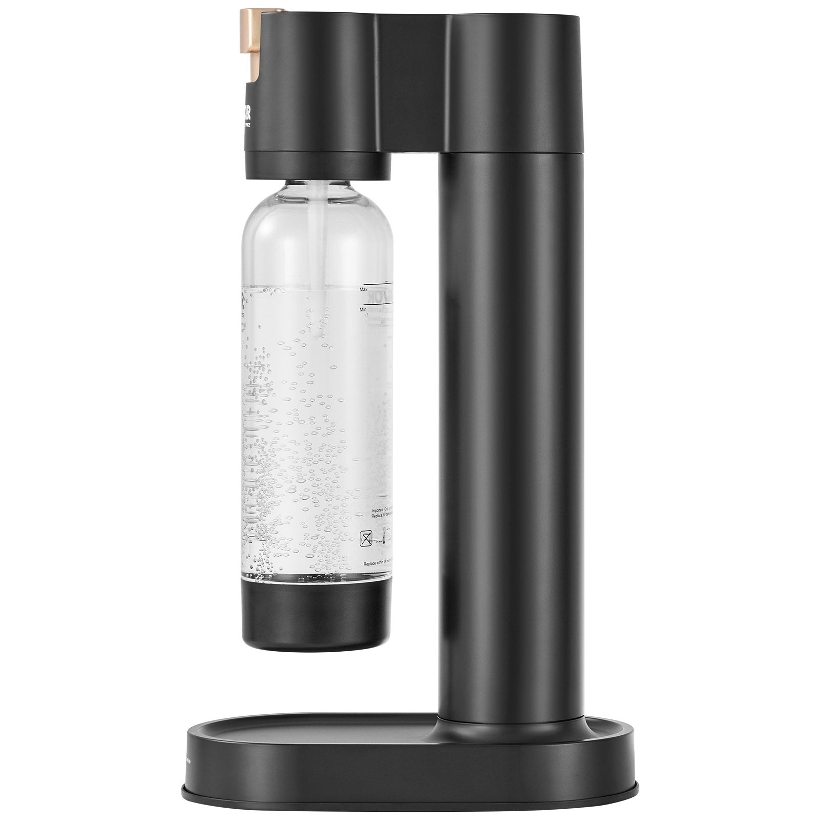VEVOR Sparkling Water Maker, Soda Maker Machine for Home Carbonating, Seltzer Water Starter Kit with BPA free 1L PET Bottle, Compatible with Mainstream Screw-in 60L CO2 Cylinder(NOT Included), Black 