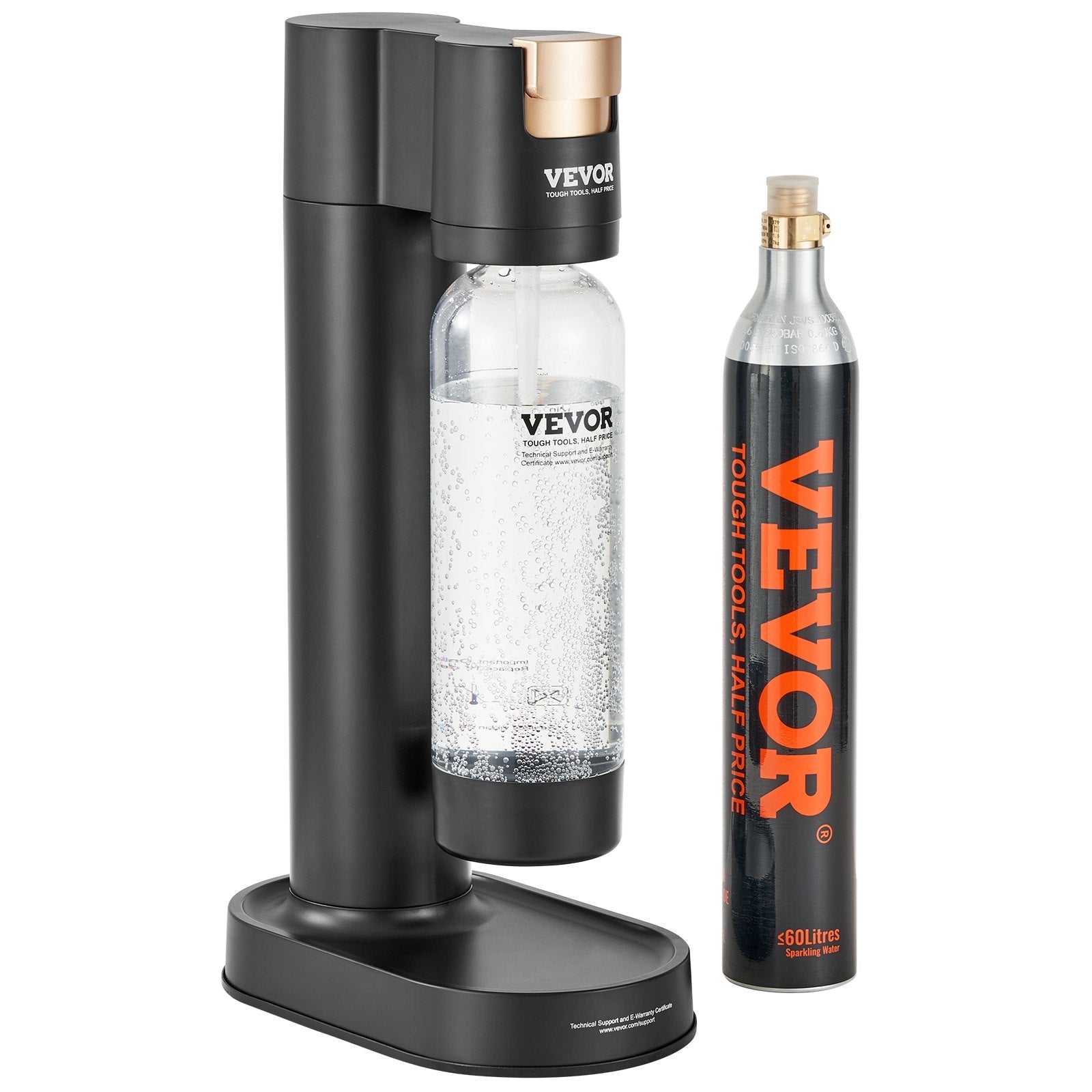VEVOR Sparkling Water Maker, Soda Maker Machine for Home Carbonating, Seltzer Water Starter Kit with BPA-free 1L PET Bottle, CO2 Cylinder, Compatible with Mainstream Screw-in 60L CO2 Cylinder 