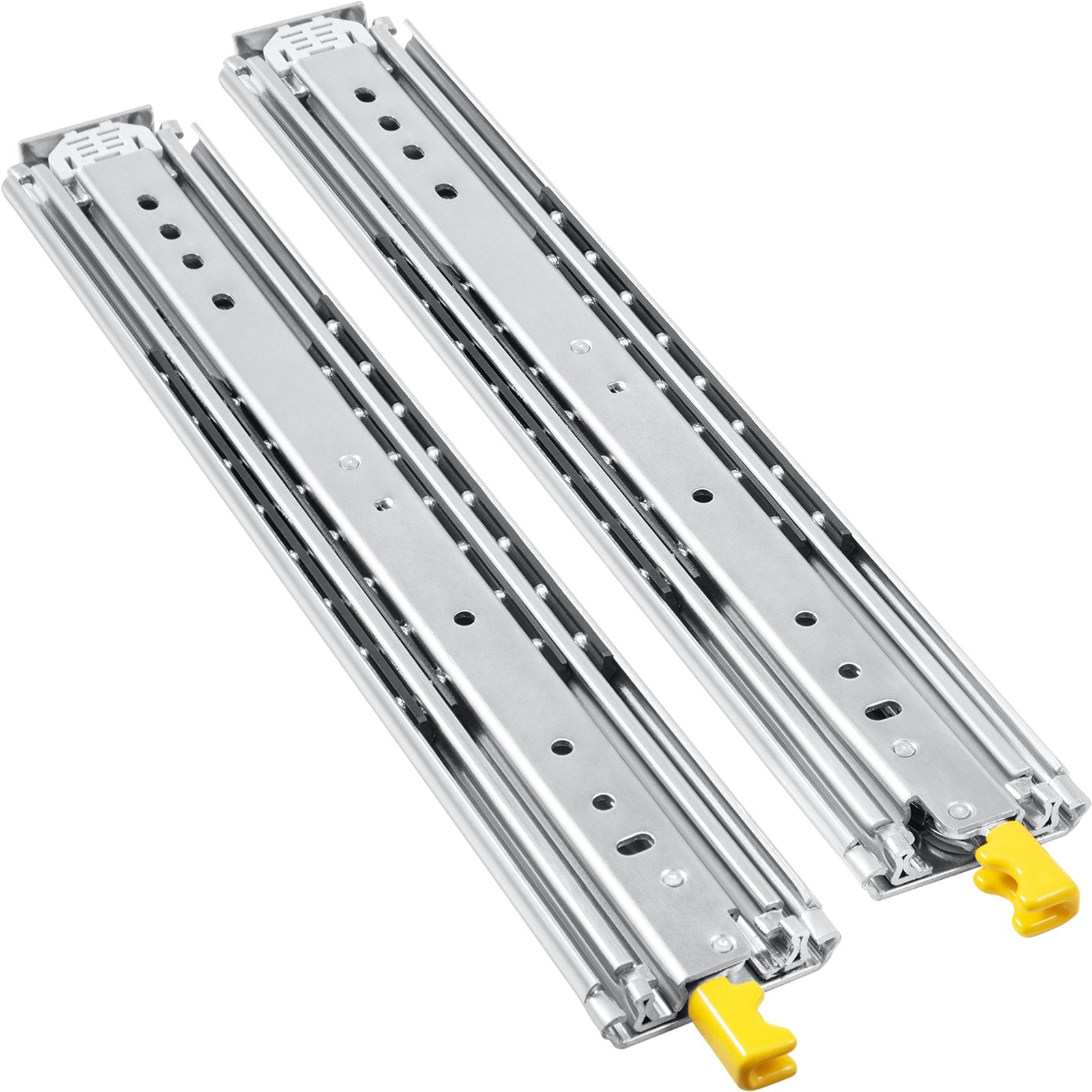 VEVOR Drawer Slides with Lock, 1 Pair 24 inch, Heavy-Duty Industrial Steel up to 500 lbs Capacity, 3-Fold Full Extension, Ball Bearing Lock-in & Lock-Out, Side Mount 