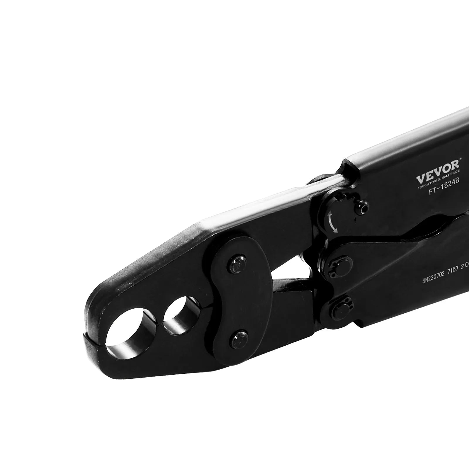 VEVOR PEX Crimping Tool, Dual Head Combo PEX Crimper Tool for 1/2" and 3/4" PEX Copper Crimp Rings, Compact Plumbing Crimp Tool with Go/No-Go Gauge, Well-Polished Jaw, Meets ASTM F1807 Standards