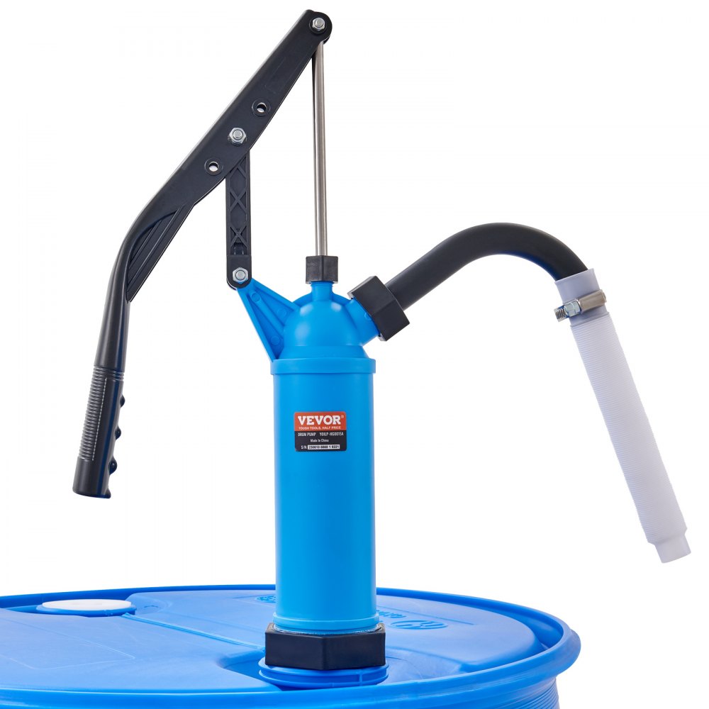 VEVOR Drum Pump, 9.5 oz. Per Stroke, Lever-Action Barrel Pump, Fits 5-55 Gallon Drums with 3-Section Suction Tube Assembly & Hose, Hand Operated, Designed to Transfer Water, Alcohol, Corrosive Liquids 