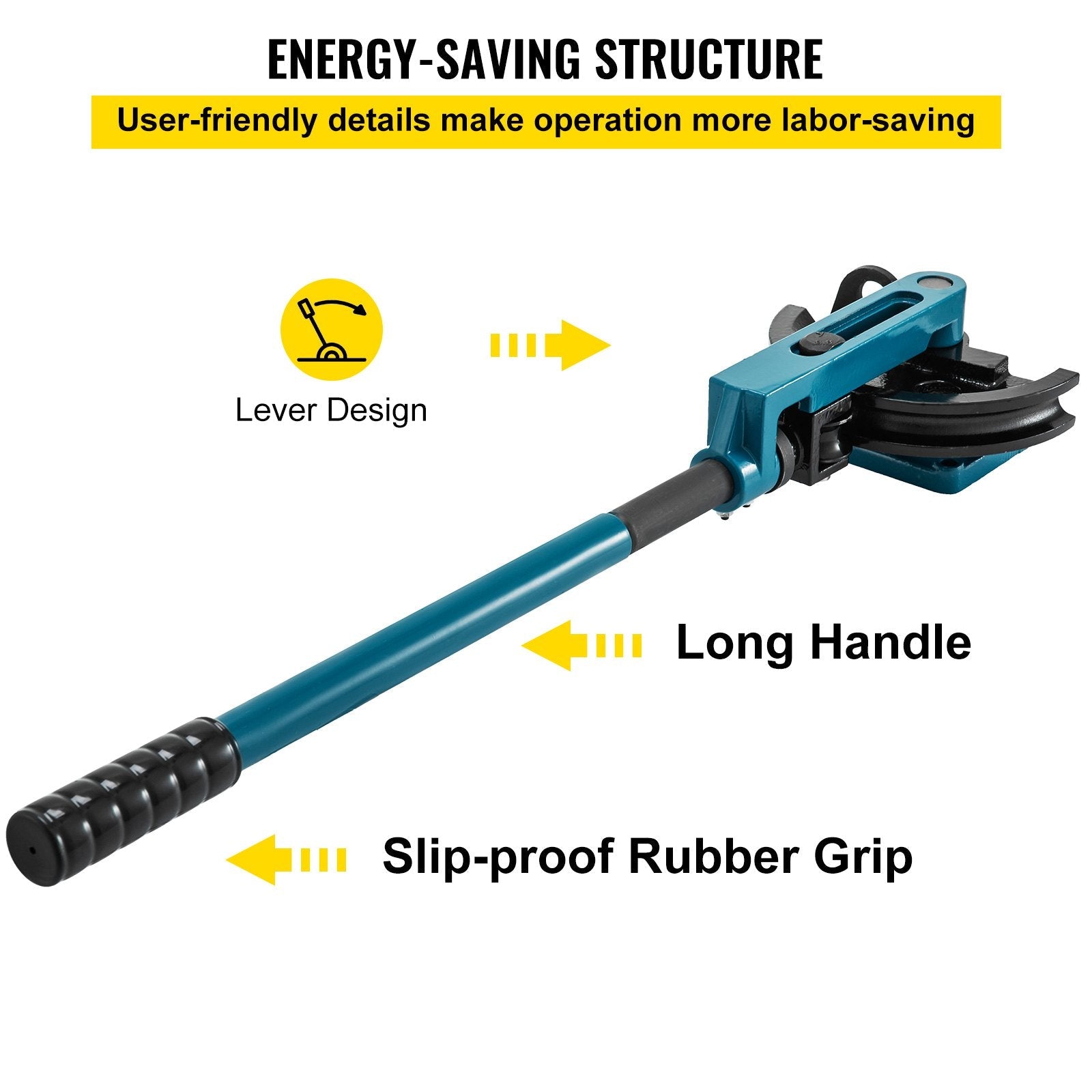 VEVOR Pipe Tube Bender 3/8" to 1", Manual Tube Bender with 7 Dies, Heavy Duty Tube Bender Tubing of Steel Metal Copper Ideal for Repair Shops 