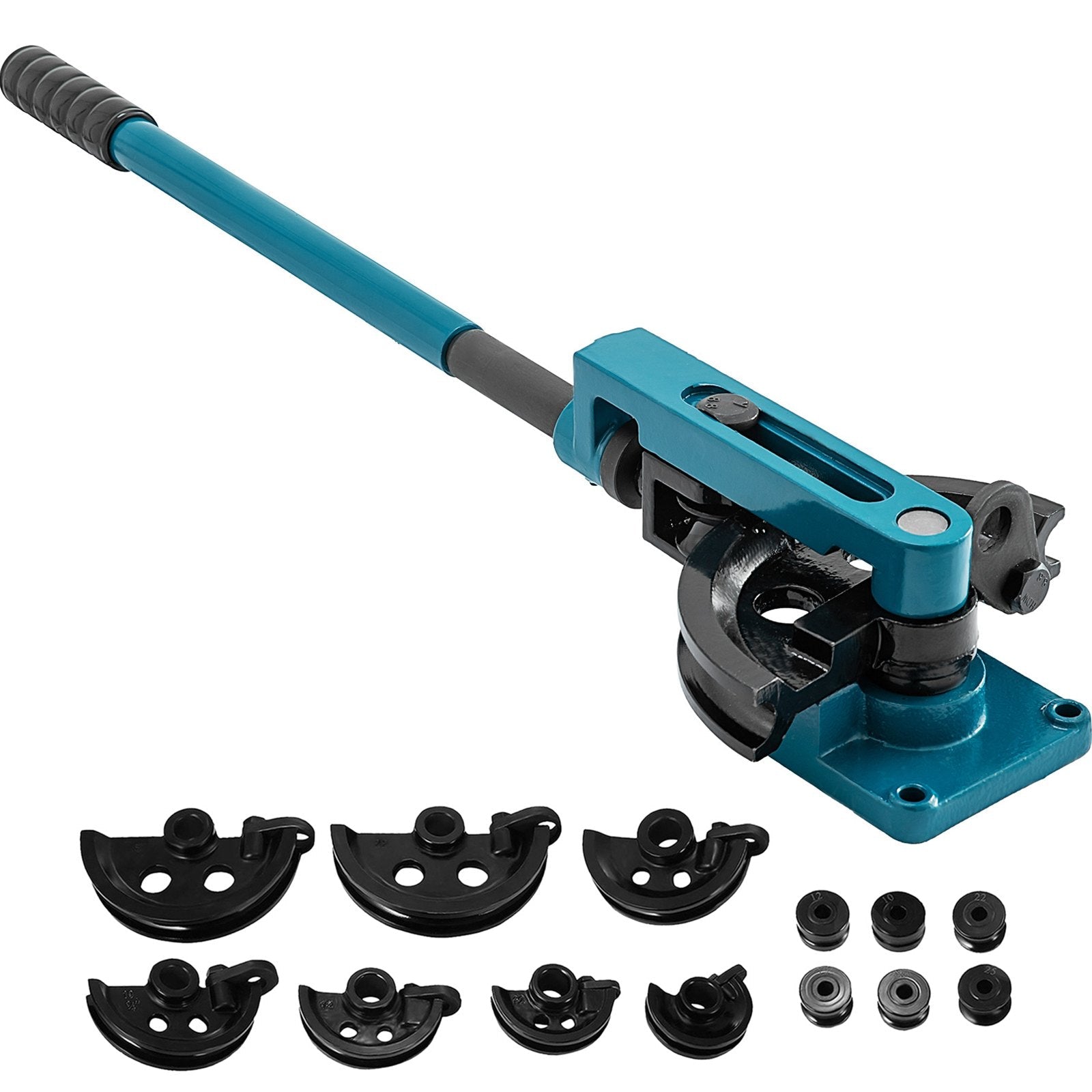 VEVOR Pipe Tube Bender 3/8" to 1", Manual Tube Bender with 7 Dies, Heavy Duty Tube Bender Tubing of Steel Metal Copper Ideal for Repair Shops 