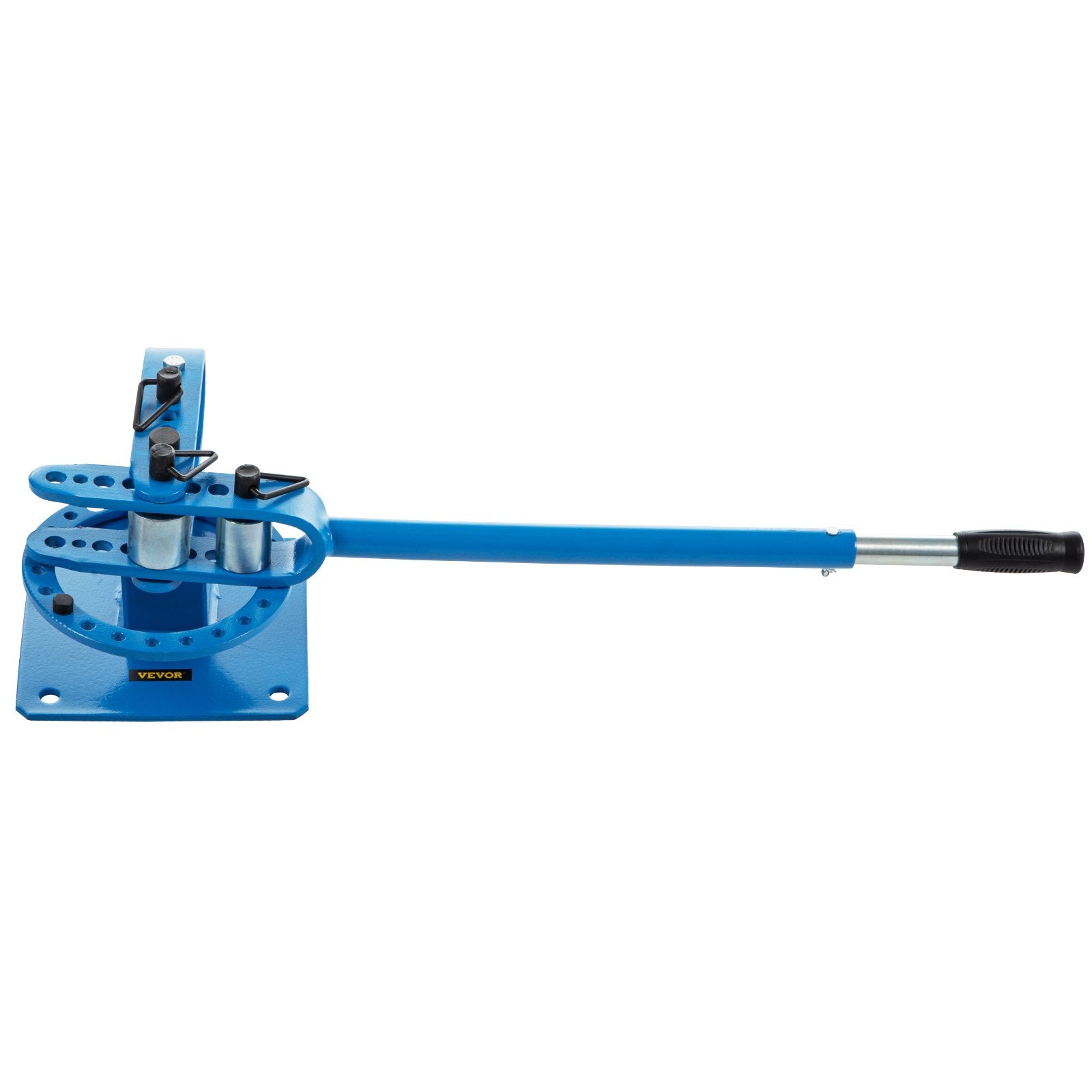 VEVOR YP-9 Manual Bench Top Compact Bender Pipe Bending Machine 7 Dies 1-3inch Metal Fabrication Tube Rod Pipe Bender 44ft Mount Powdercoat Telescoping Handle Maximum 5/8 Thick 1-15/16inch Width 