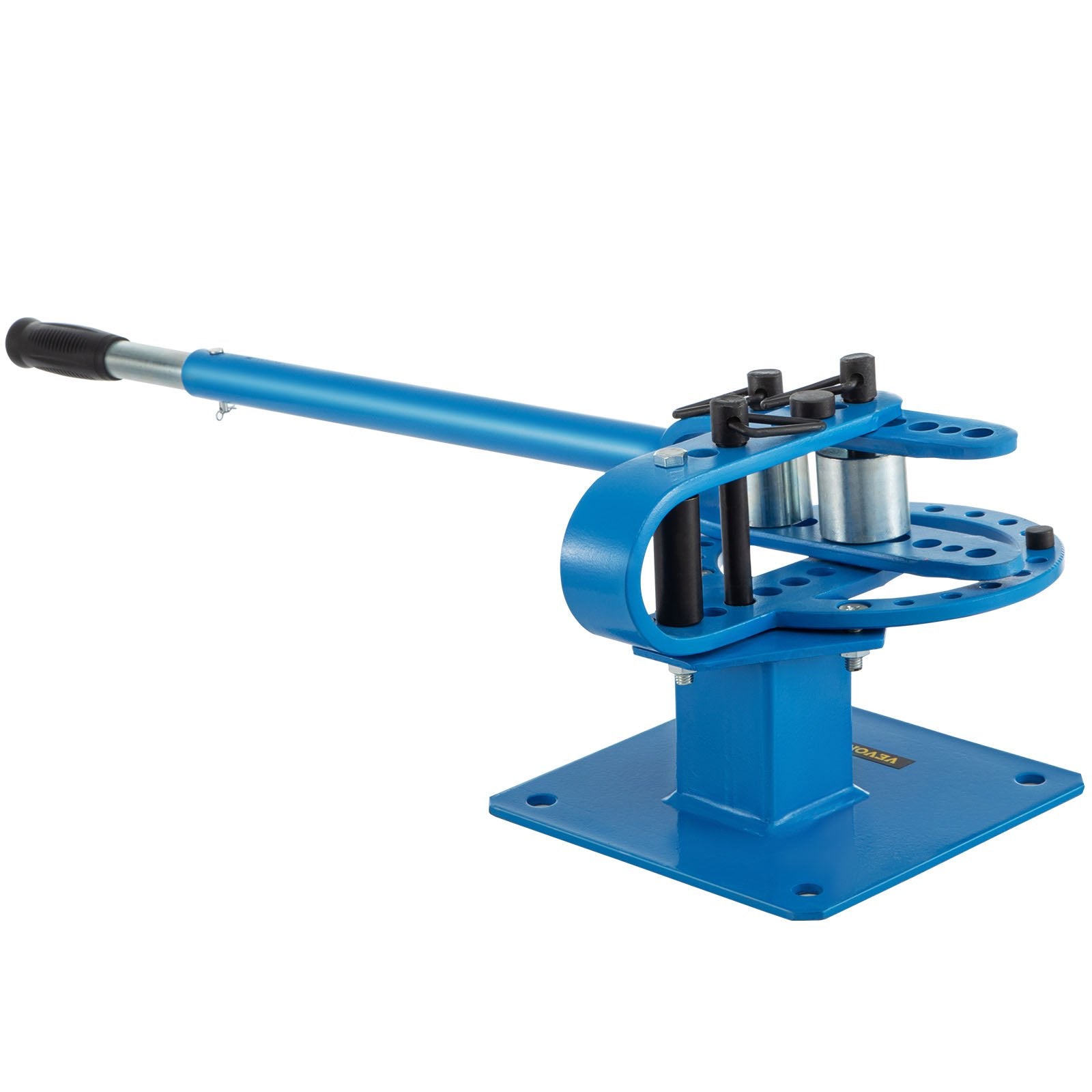 VEVOR YP-9 Manual Bench Top Compact Bender Pipe Bending Machine 7 Dies 1-3inch Metal Fabrication Tube Rod Pipe Bender 44ft Mount Powdercoat Telescoping Handle Maximum 5/8 Thick 1-15/16inch Width 