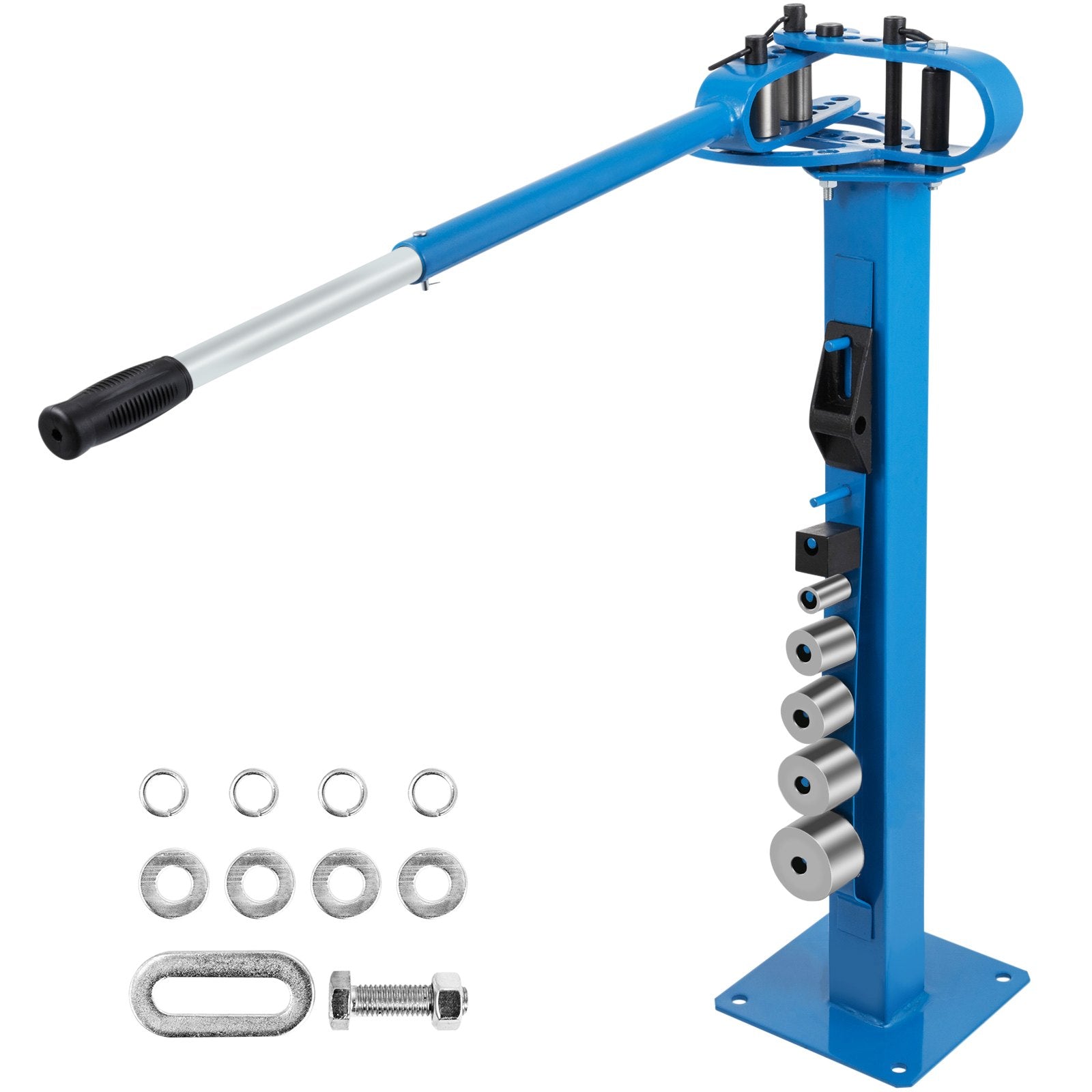 VEVOR YP 38 Pedestal Floor Compact Bender 7 Dies Versatile Compact Metal Tubing Bender 44' Mount Powdercoat Telescoping Handle Maximum 5/8" Thick 1-15/16" Width 
