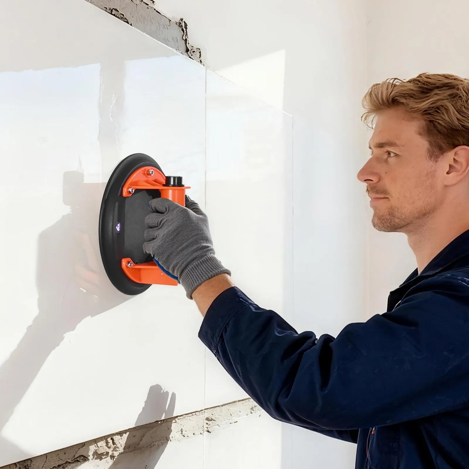 VEVOR Vacuum Suction Cup, 8-Inch Vacuum Glass Lifter with ABS Handle, 400 lbs Max Lifting Capacity Tile Suction Cup Tool with Carrying Case for Lifting Large Tile, Granite, Drywall, Windows (1-Pack) 