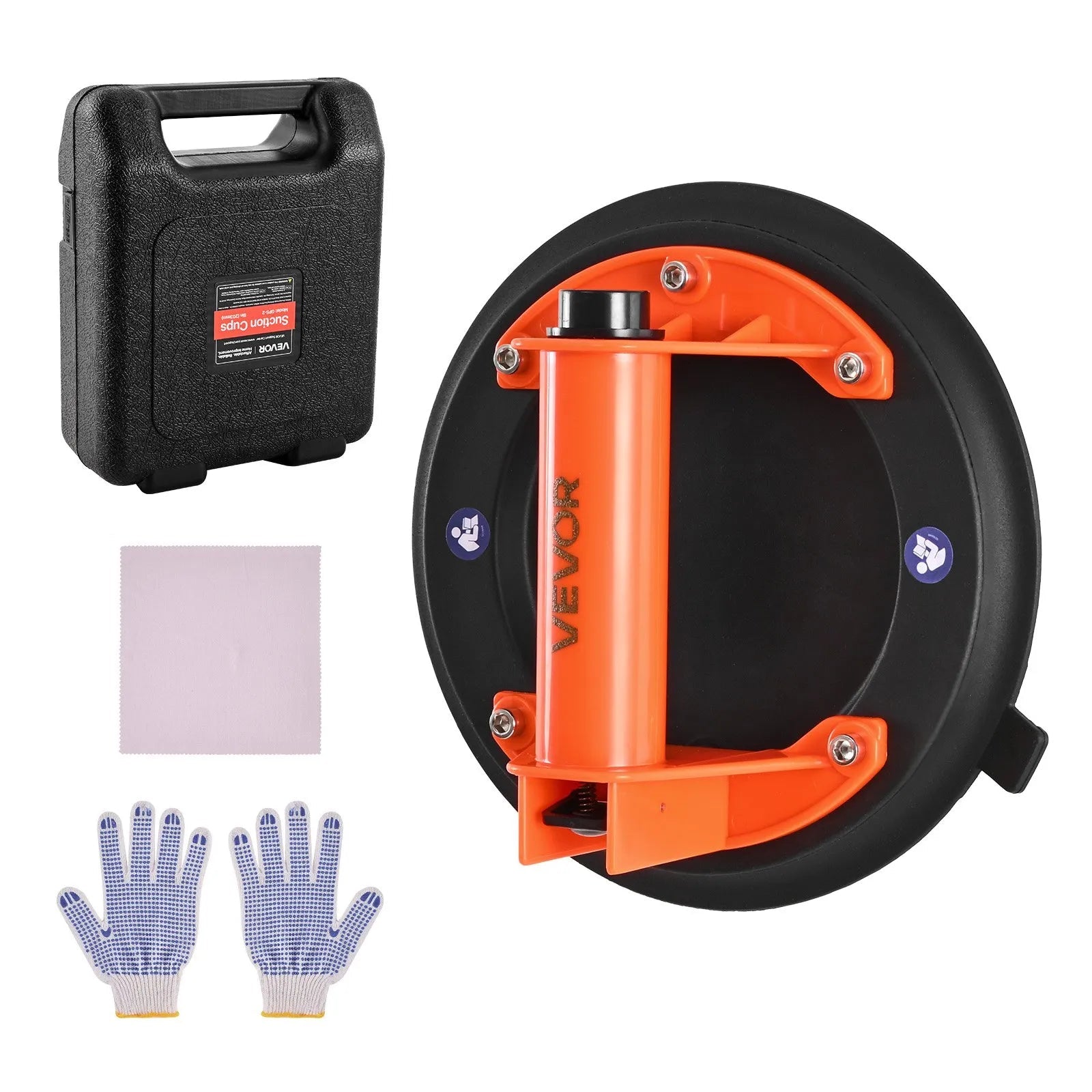 VEVOR Vacuum Suction Cup, 8-Inch Vacuum Glass Lifter with ABS Handle, 400 lbs Max Lifting Capacity Tile Suction Cup Tool with Carrying Case for Lifting Large Tile, Granite, Drywall, Windows (1-Pack) 