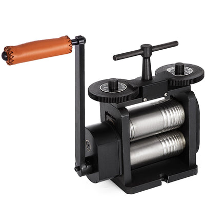 VEVOR Jewelry Combination Rolling Mill 110mm Width Flat Rolling Mill 55 mm Diameter Rollers Rolling Mill Press Gear Ratio 4:1 Jewelry Press Tabletting Tool for Jewelry Repair Design 