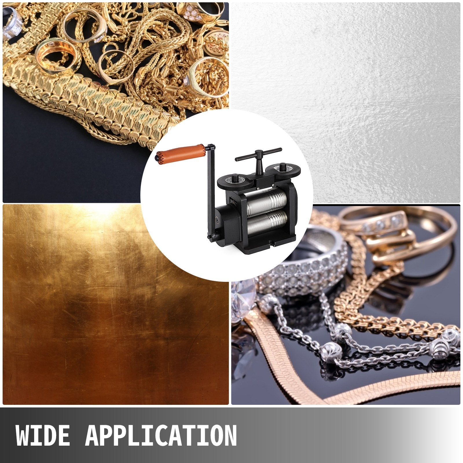 VEVOR Jewelry Combination Rolling Mill 110mm Width Flat Rolling Mill 55 mm Diameter Rollers Rolling Mill Press Gear Ratio 4:1 Jewelry Press Tabletting Tool for Jewelry Repair Design 