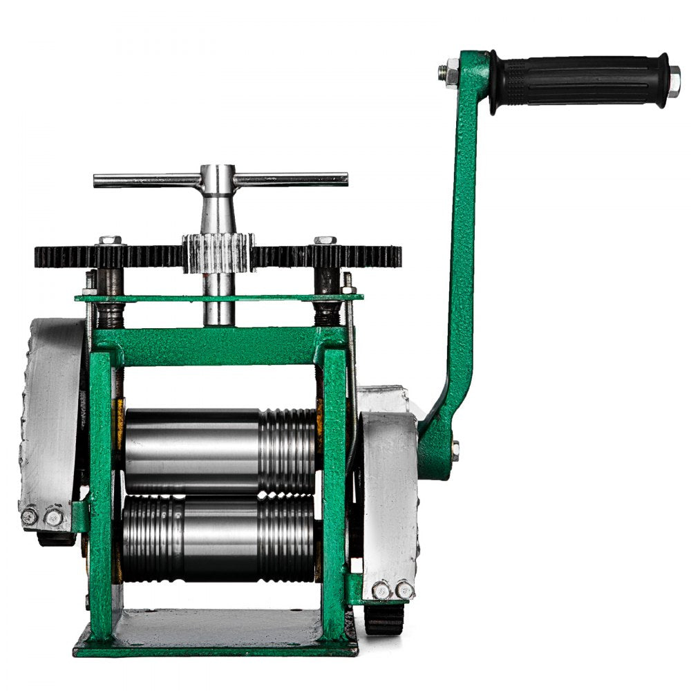 VEVOR Jewelry Combination Rolling Mill 120mm Width Flat Rolling Mill 55 mm Diameter Rollers Rolling Mill Press Gear Ratio 4:1 Jewelry Press Tabletting Tool for Jewelry Repair Design 