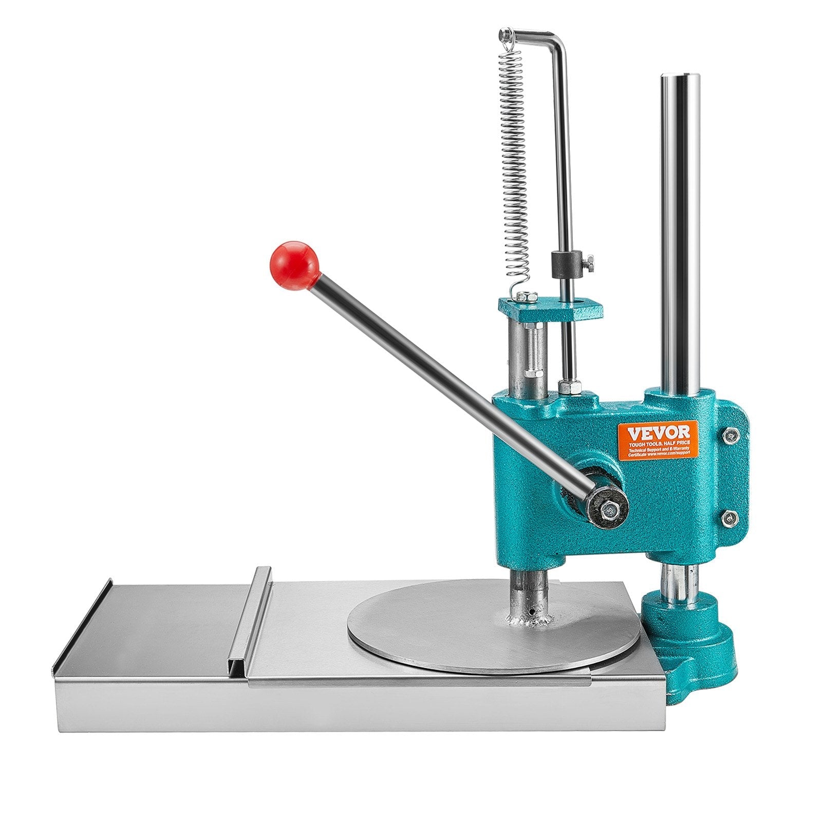 VEVOR Manual Pizza Dough Press Machine, 9.5inch/24cm Household Pizza Pastry, Stainless Steel Pizza Presser, Commercial Chapati Sheet Pizza Crust Press Plate, Height Adjustable Pizza Forming Machine 