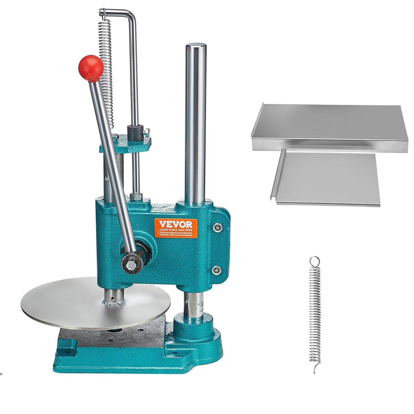 VEVOR Manual Pizza Dough Press Machine, 9.5inch/24cm Household Pizza Pastry, Stainless Steel Pizza Presser, Commercial Chapati Sheet Pizza Crust Press Plate, Height Adjustable Pizza Forming Machine 