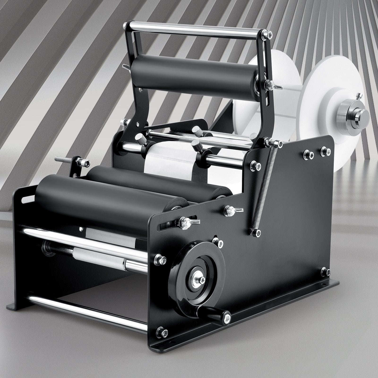 VEVOR Manual Round Labeling Machine, 15-20pcs/min, Bottle Label Applicator for Round Bottles, Adjustable Manual Round Bottle Labeler Suitable for Bottle Diameter 0.78-4.72 inches (with Pressing Bar) 