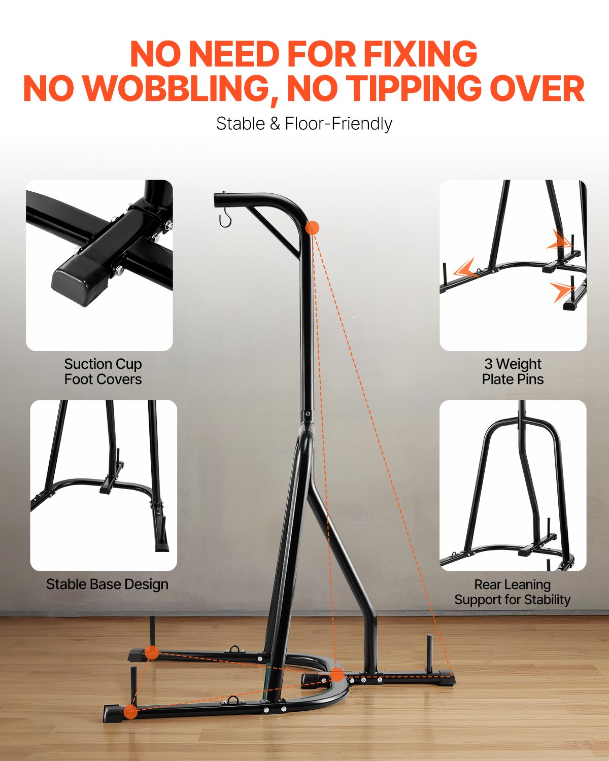 VEVOR Heavy Duty Punching Bag Frame Boxing Punching Stand Steel for Gym Fitness 