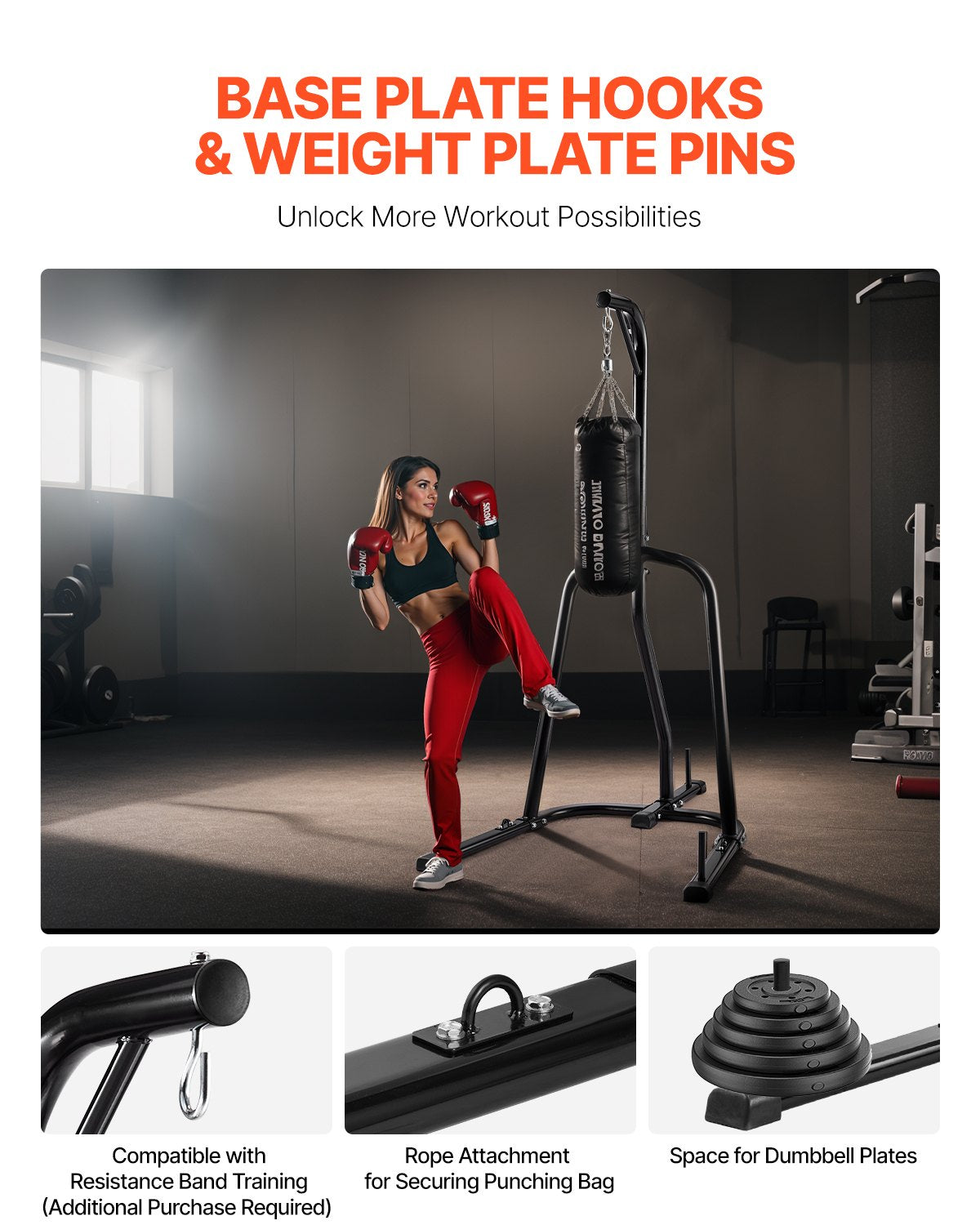 VEVOR Heavy Duty Punching Bag Frame Boxing Punching Stand Steel for Gym Fitness 