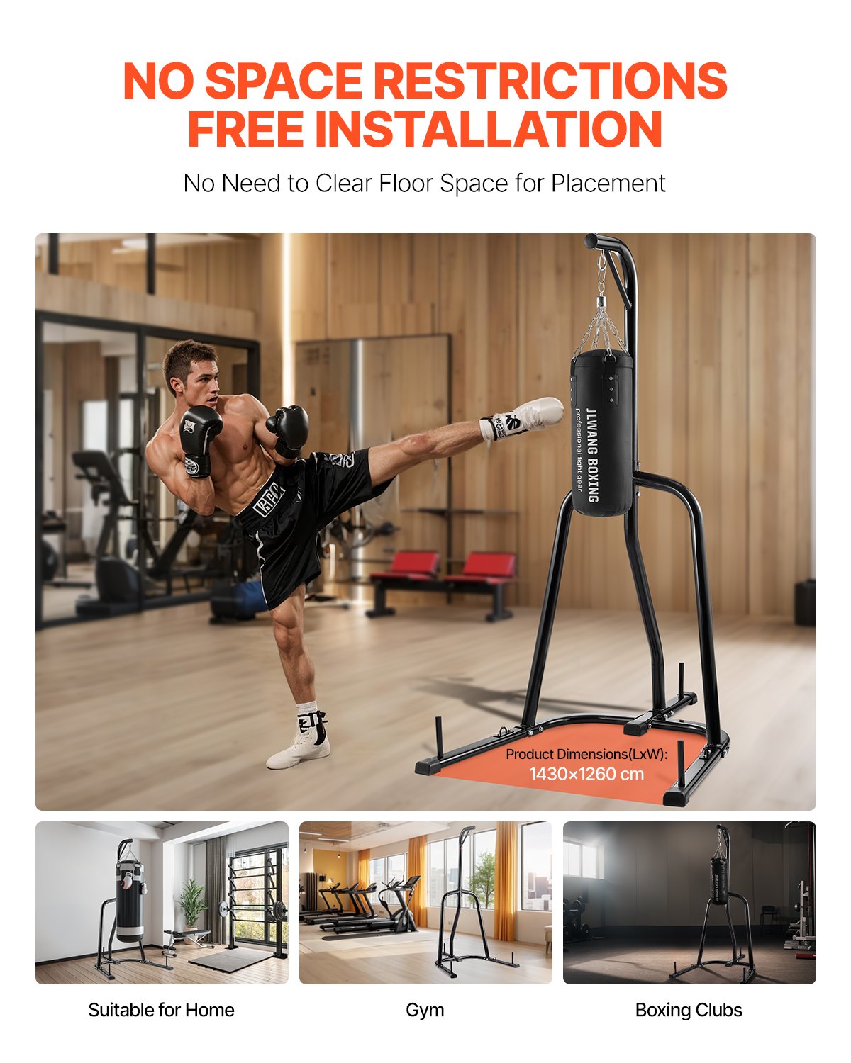 VEVOR Heavy Duty Punching Bag Frame Boxing Punching Stand Steel for Gym Fitness 