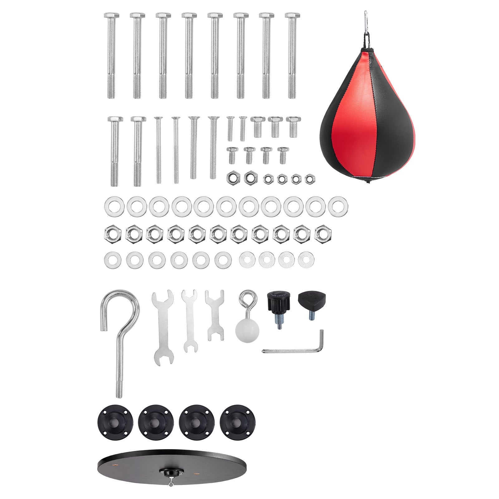 VEVOR 2 in 1 Punching Bag Stand, Steel Heavy Duty Workout Equipment, Adjustable Height Boxing Punching Bag and Speed Bag Stand, Freestanding Sandbag Rack 