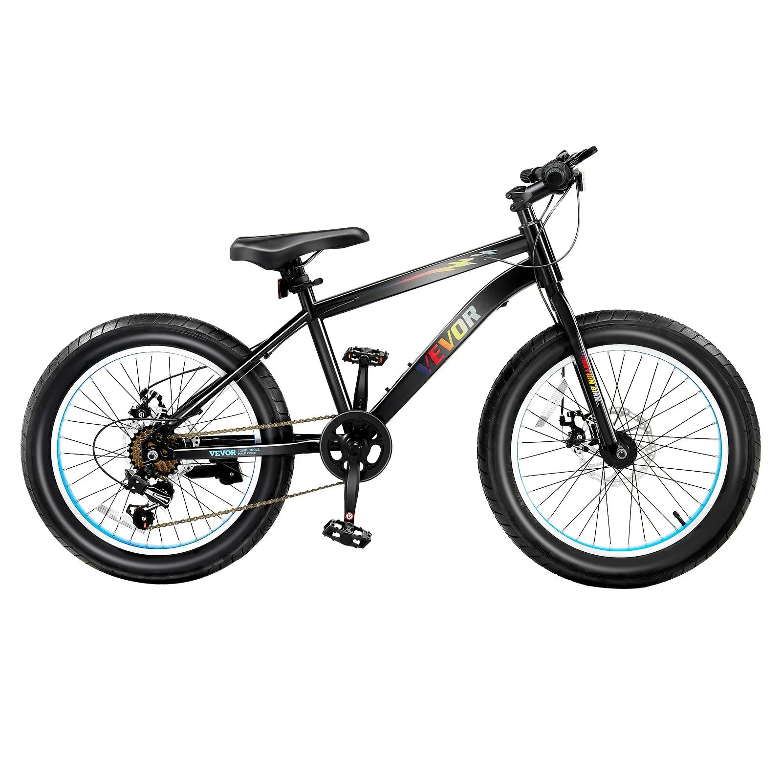 VEVOR 20” Kids Mountain Bike – 7-Speed Fat Tire MTB with Dual Disc Brakes